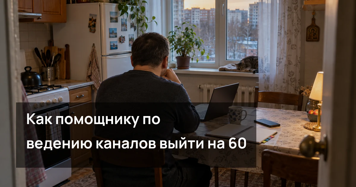 Обложка статьи «Как помощнику по ведению каналов выйти на 60 000 руб. в месяц: считаем без обещаний»