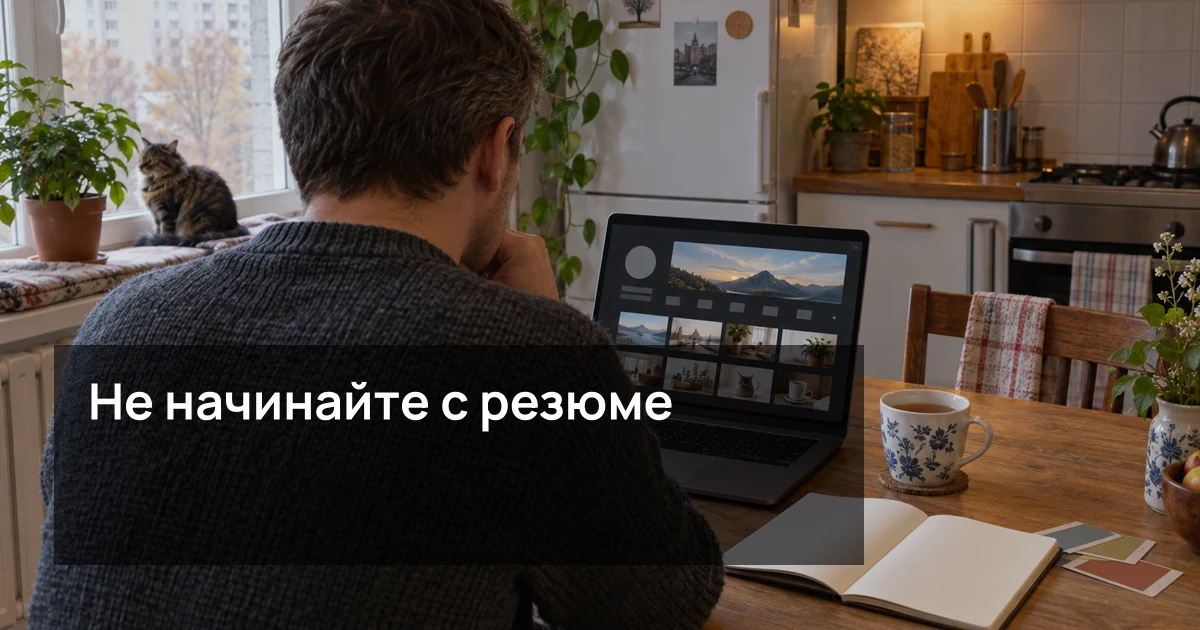 Обложка статьи «Не начинайте с резюме: сначала сделайте один канал для портфолио»