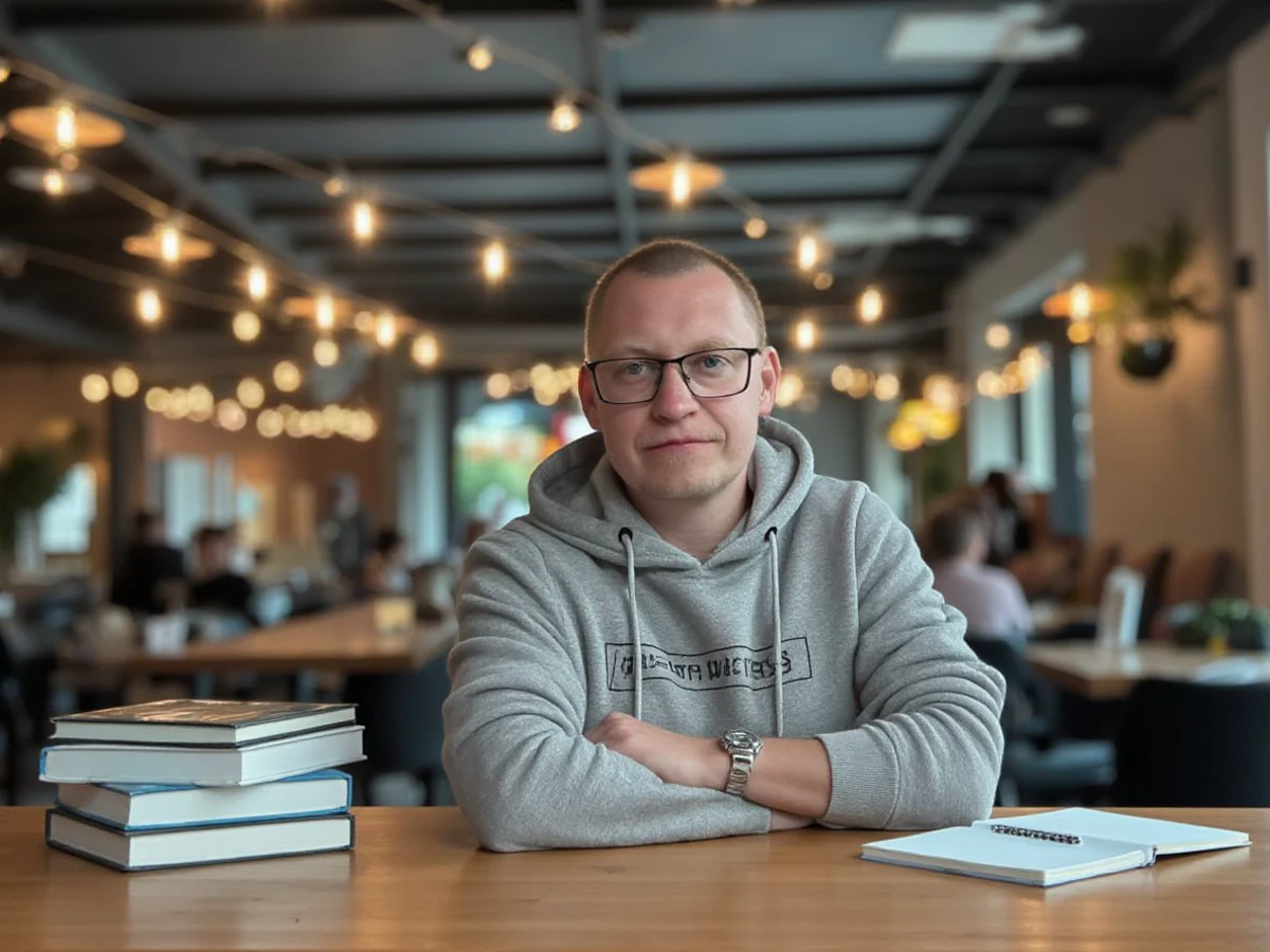 Андрей Шедеви и тематическая иллюстрация к разделу «Как не ждать вдохновения перед каждым постом»